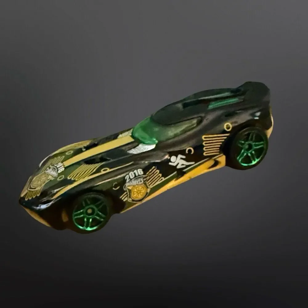 2016 Mattel Hot Wheels Velocita Black Green Yellow Diecast Racecar 1:64